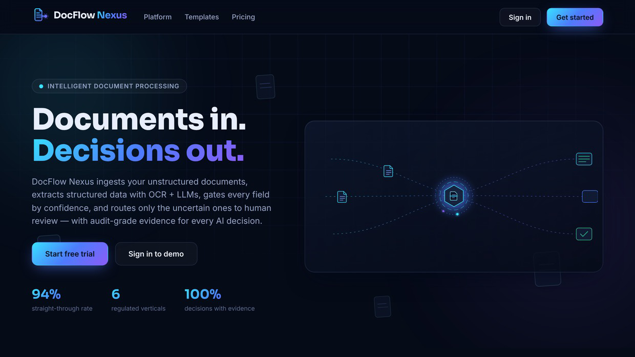 DocFlow Nexus home page