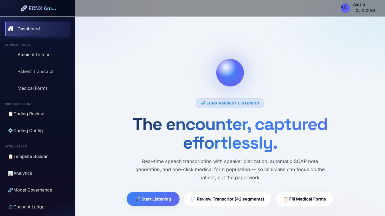 ECNX Ambient Listening home page