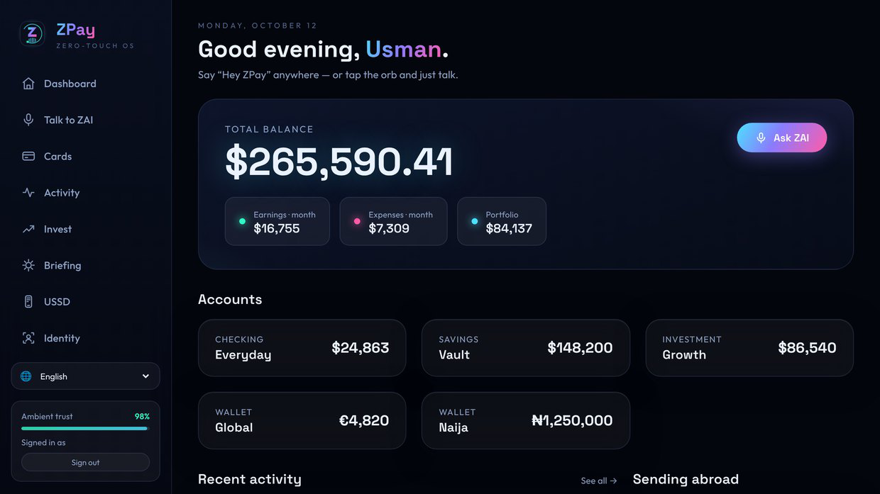 ZPay home page